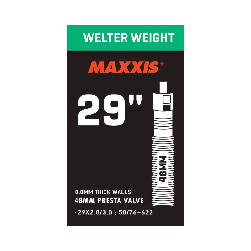 Maxxis Schlauch Welter Weight 0.8mm, Presta RVC 48mm (LL), 29x2.0-3.0, 50/76-622, Ventil 48mm